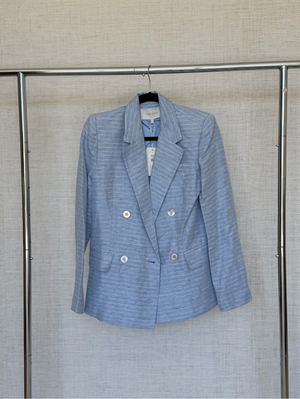 Light Blue Double-Breasted Women's Blazer